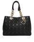 Cannage Tote Medium, &pound;750, Handbags, Black, Leather, Front view